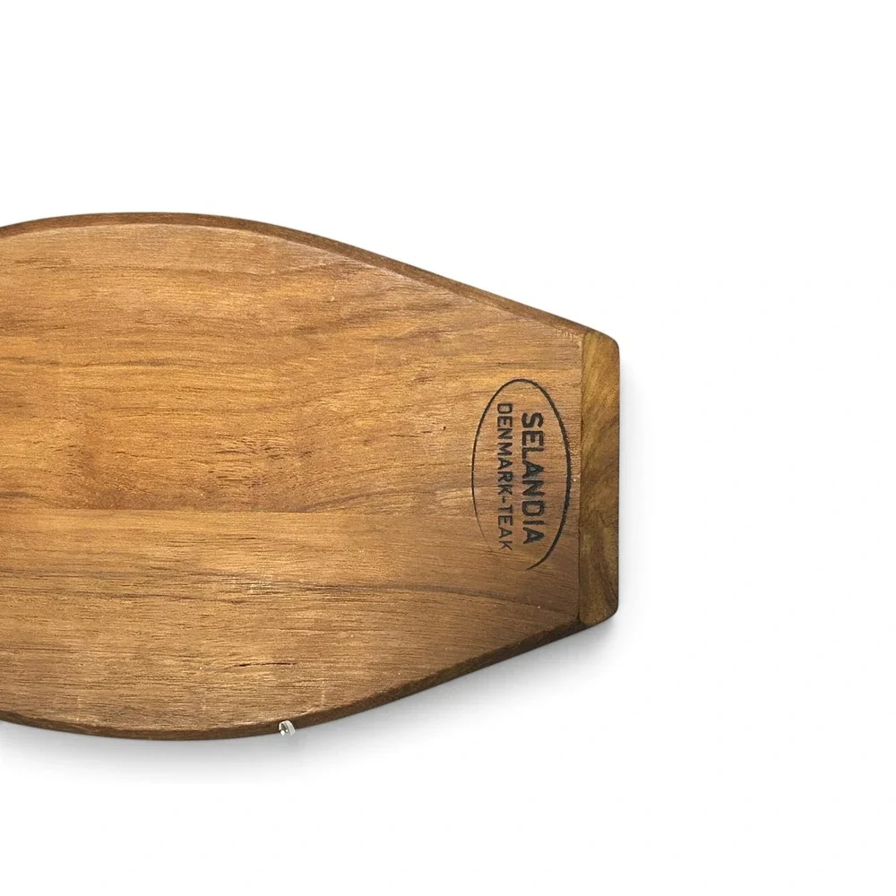 Vintage Selandia Denmark Teak Wood Serving Tray Bread Butler 13